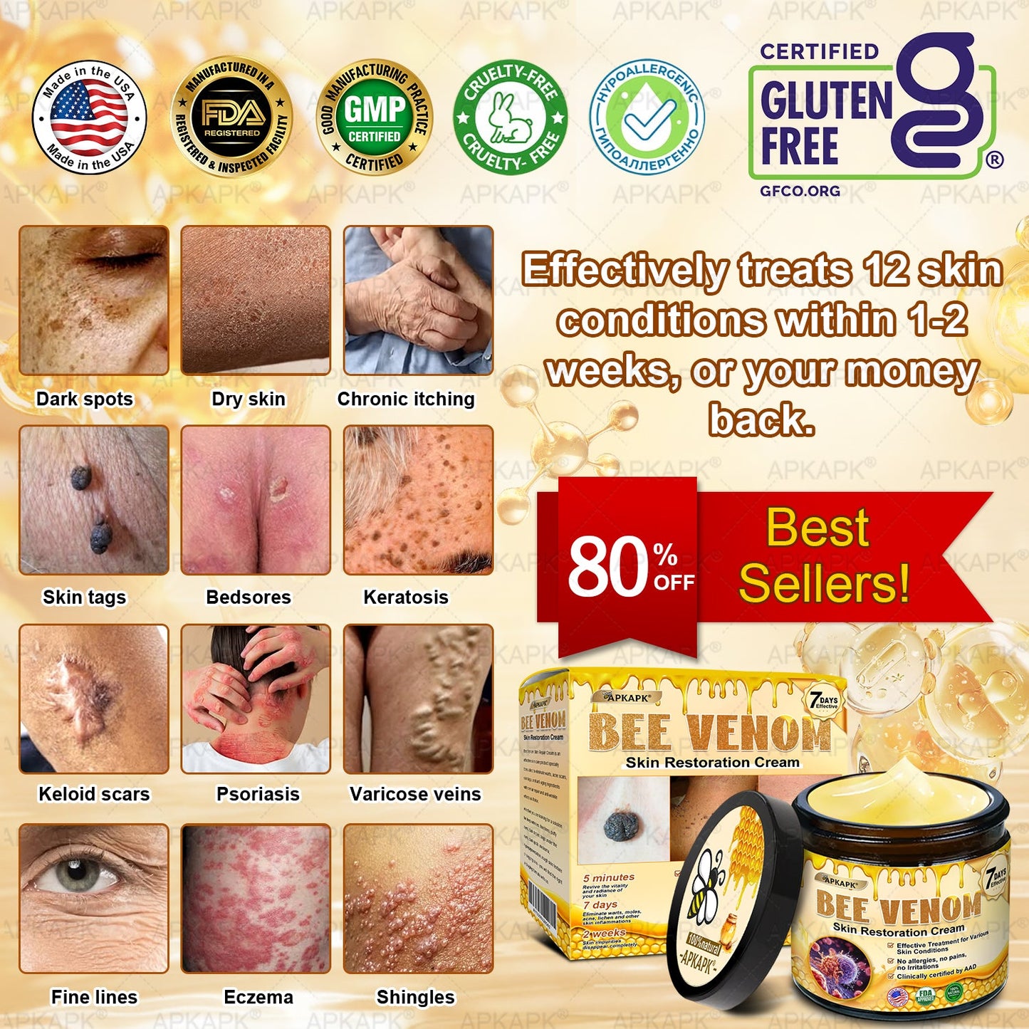 👨‍⚕️𝐌𝐇𝐑𝐀 𝐌𝐚𝐝𝐞 𝐚𝐧𝐝 𝐬𝐡𝐢𝐩𝐩𝐞𝐝 𝐟𝐫𝐨𝐦 𝐔𝐒𝐀✨𝗔𝗣𝗞𝗔𝗣𝗞® 𝗕𝗲𝗲 venom SkinRestoration Cream, Fine Lines, loss ofFirmness, Flat Bust, DroopingHips, and More