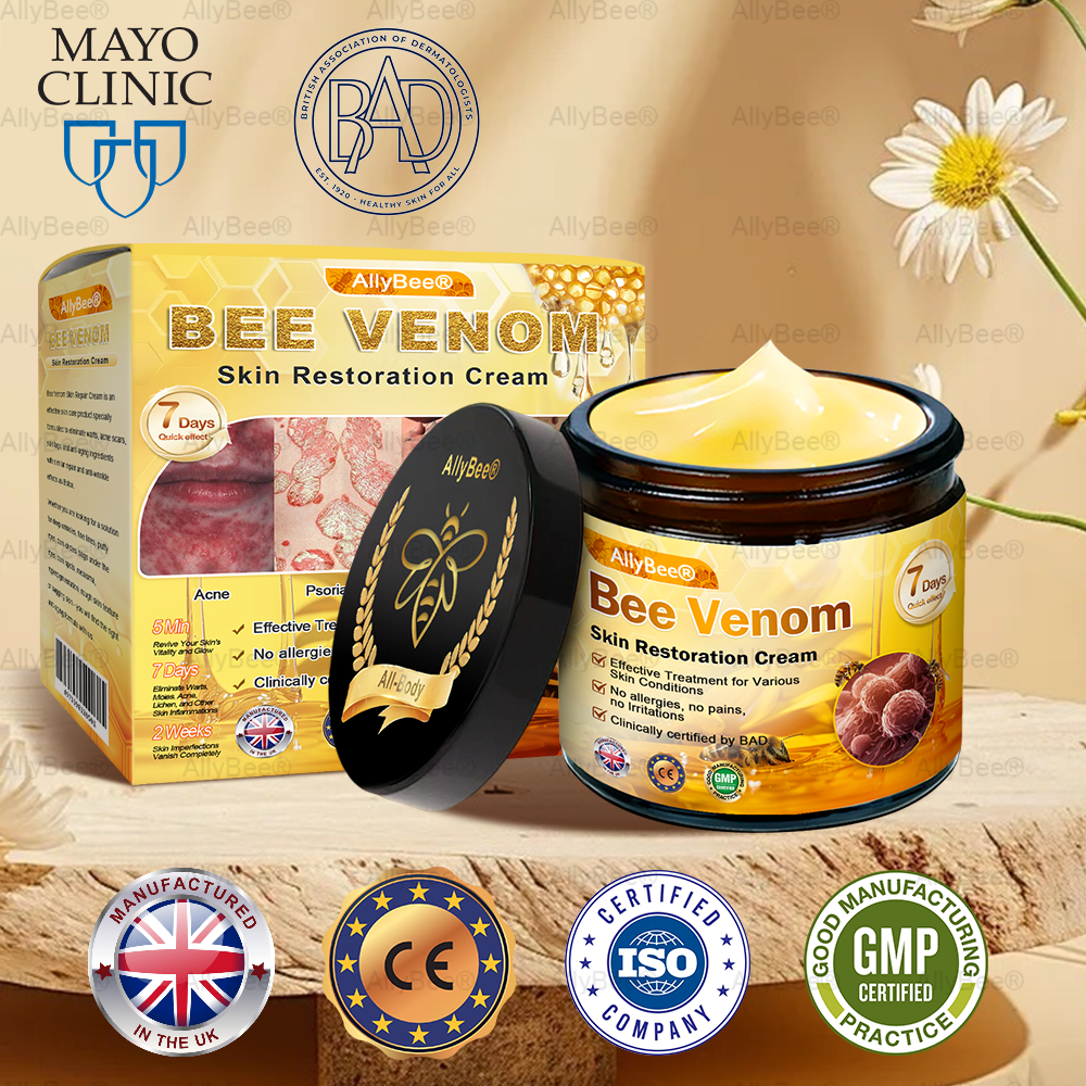 🇬🇧 St John's Institute of Dermatology Official: AllyBee® Skin Treatment Cream Anti-aging, Hydrating, Skin Repair, Even Tone, Acne and Dark Spot Treatment, Wart and Mole Removal, Psoriasis Relief